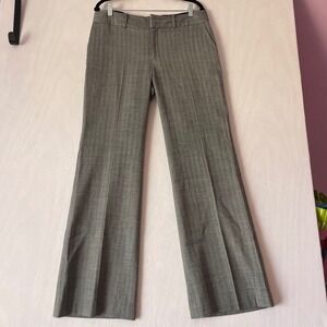 Banana Republic Martin Fit Gray Herringbone Wool Blend Dress Pants Womens 12